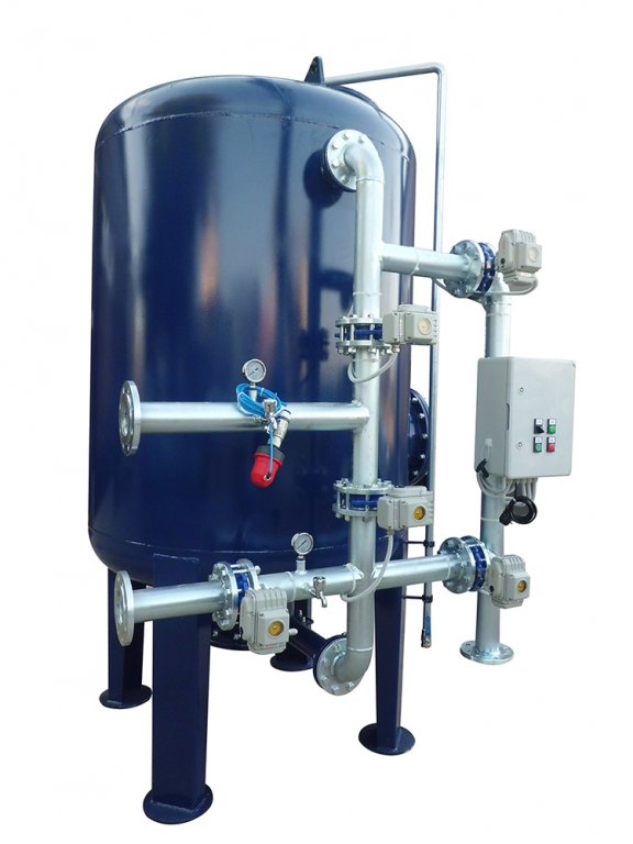epoxy coated sand filter with surface piping
